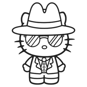 Disegno di Hello Kitty Gangster da Colorare