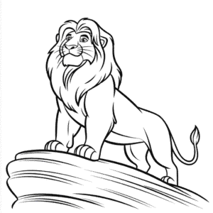 Disegno di Il Re Leone su Pride Rock da Colorare
