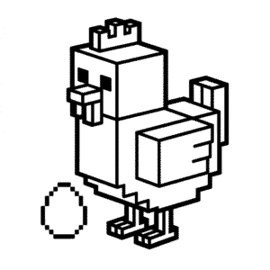 Disegno di Pollo di Minecraft da Colorare