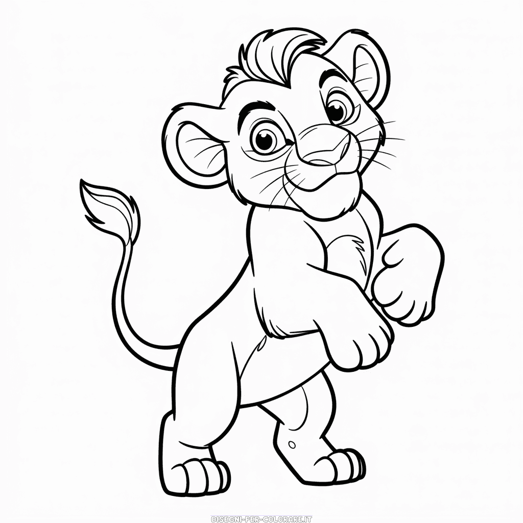 Disegno di Simba Il Re Leone da Colorare
