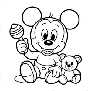 Disegno di Topolino Baby da Colorare