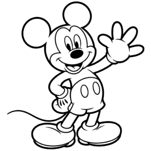 Disegno di Topolino in bianco e nero da Colorare
