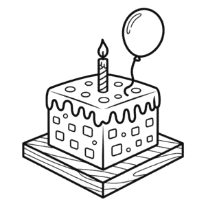 Disegno di Torta Minecraft da Colorare