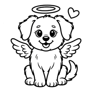 Disegno di Cane Angelo da Colorare