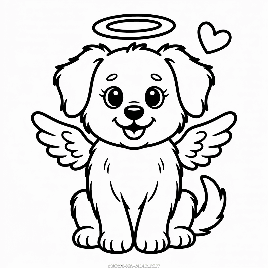 Disegno di Cane Angelo da Colorare