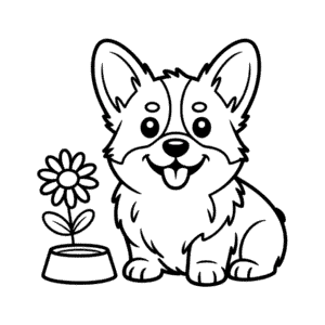 Disegno di Cane Corgi da Colorare