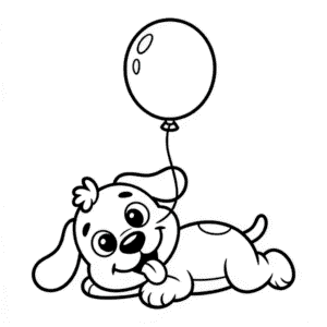 Disegno di Cane da Cartone Animato Carino da Colorare