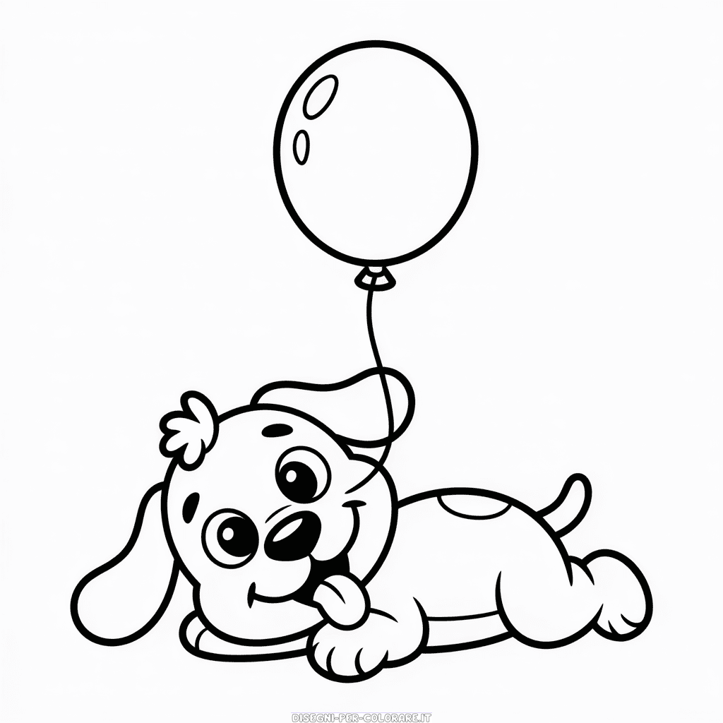 Disegno di Cane da Cartone Animato Carino da Colorare