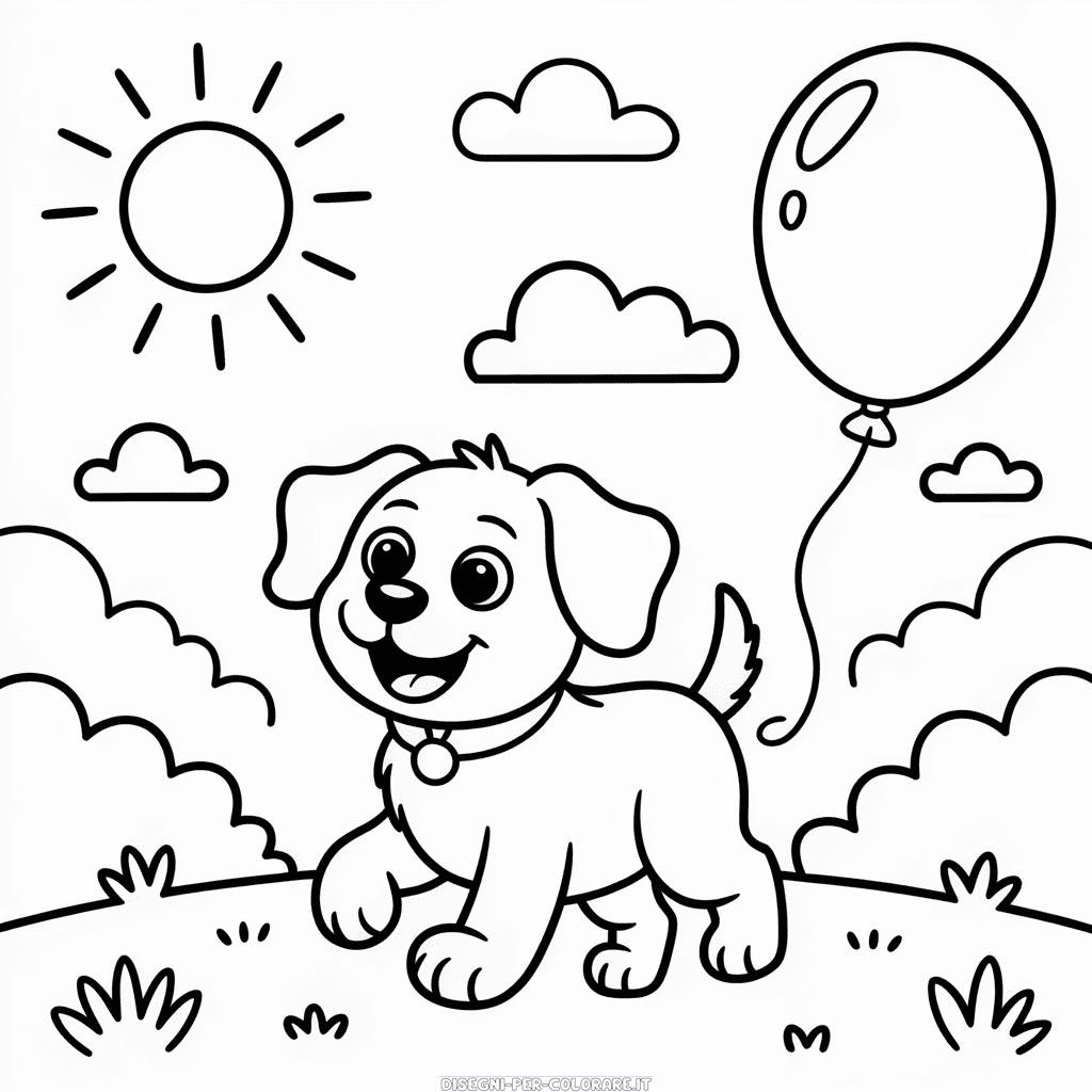 Disegno di Cane Nero e Bianco da Colorare