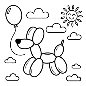 Disegno di Cane Palloncino da Colorare