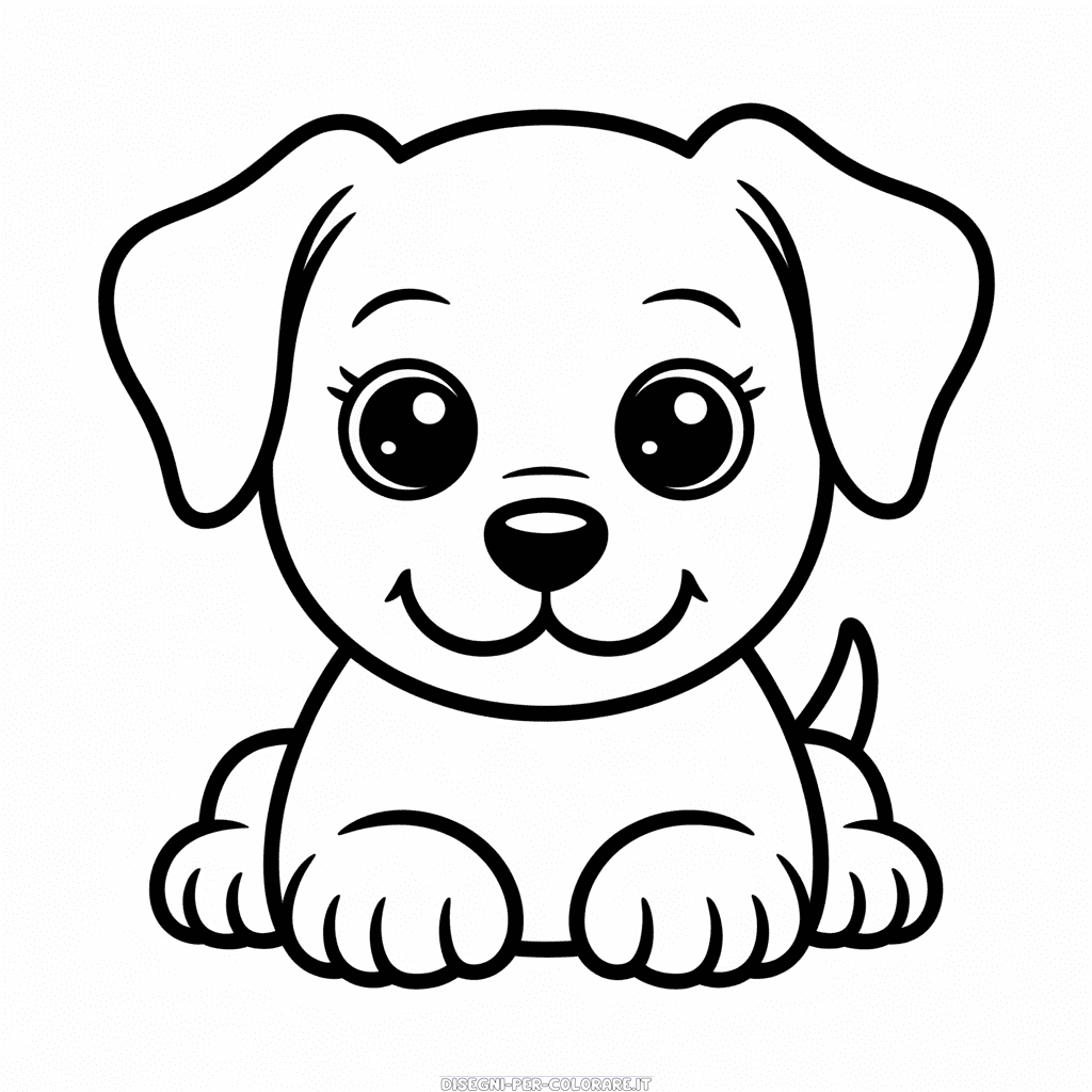 Disegno di Cane Simpatico Semplice da Colorare