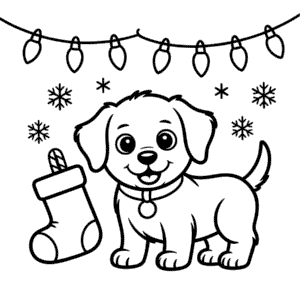 Disegno di Cucciolo di Natale da Colorare