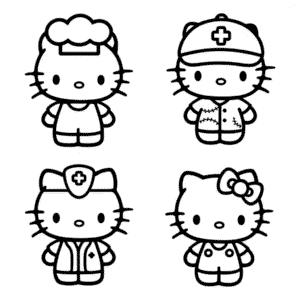 Disegno di Estetica Hello Kitty da Colorare