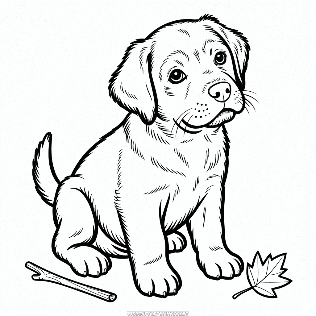Disegno di Simpatico Cane Realistico da Colorare