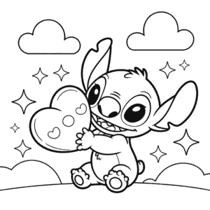 Disegno di Stitch Kawaii da Colorare