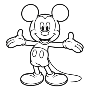Disegno di Topolino Bianco da Colorare