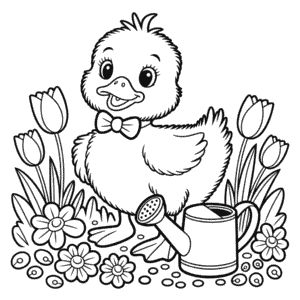 Disegno di Anatra Carina da Colorare