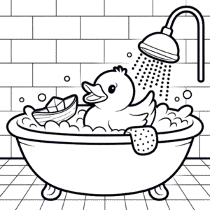 Disegno di Anatra di Gomma da Colorare