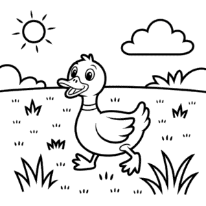 Disegno di Anatra Semplice da Colorare