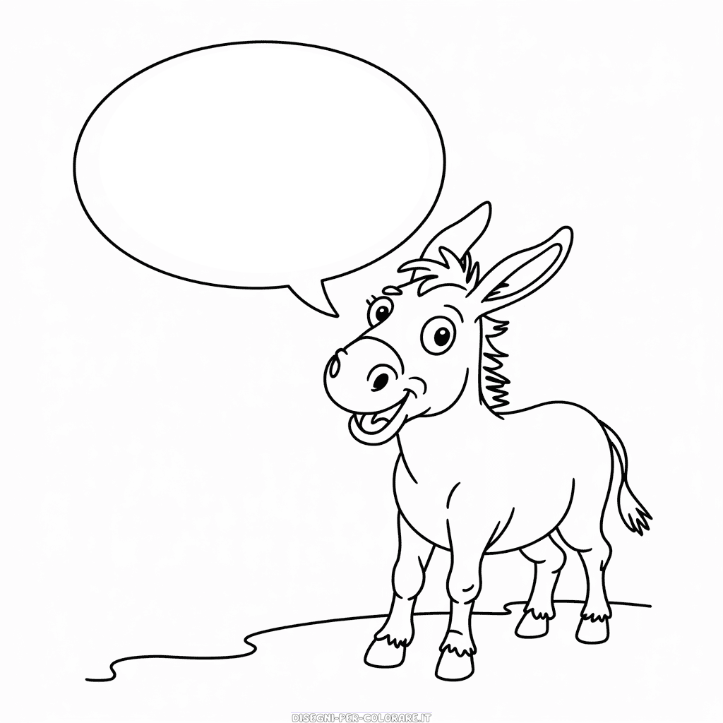 Disegno di Asino Parlante da Colorare