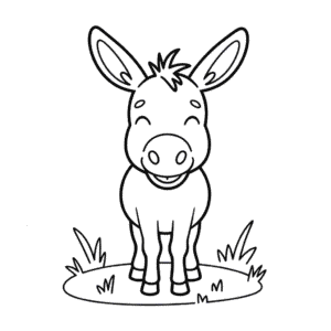 Disegno di Asino Sorridente da Colorare