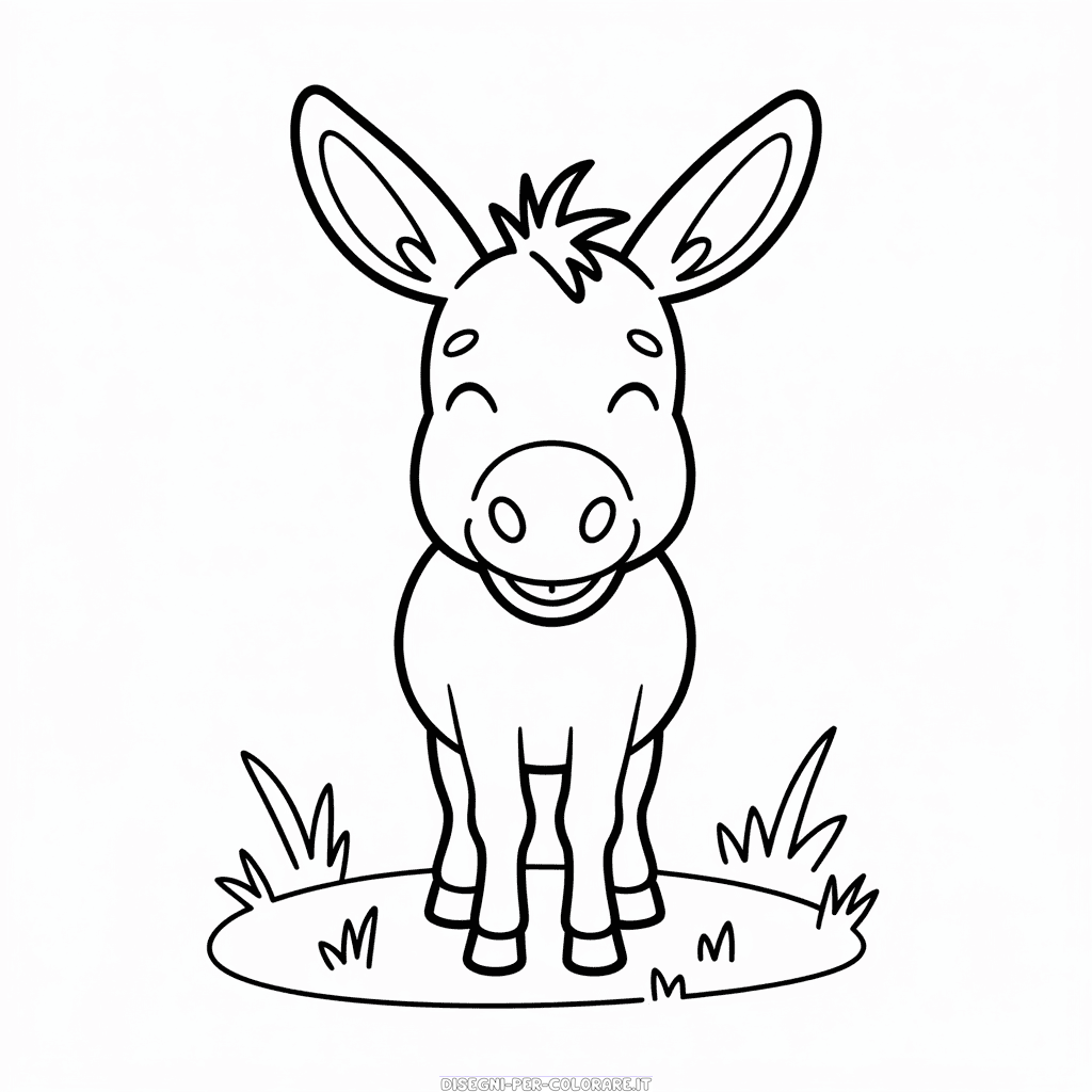 Disegno di Asino Sorridente da Colorare