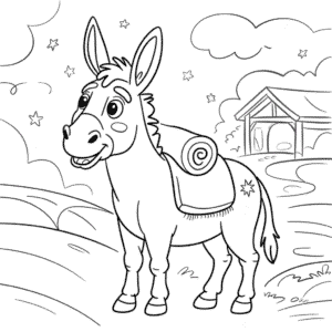 Disegno di Bo l'Asino da Colorare
