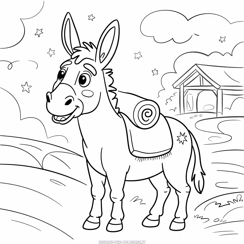 Disegno di Bo l'Asino da Colorare