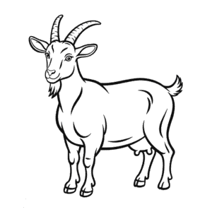 Disegno di Capra Realistica da Colorare