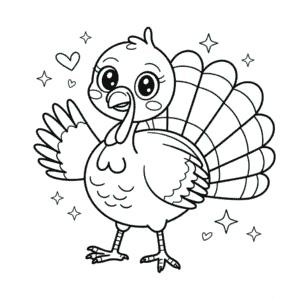 Disegno di Carino Tacchino da Colorare
