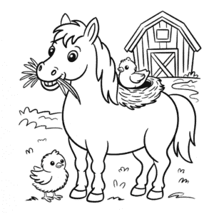 Disegno di Cavallo da Fattoria da Colorare