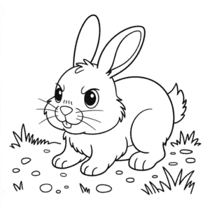 Disegno di Coniglio Arrabbiato da Colorare