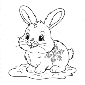 Disegno di Coniglio Bianco da Colorare