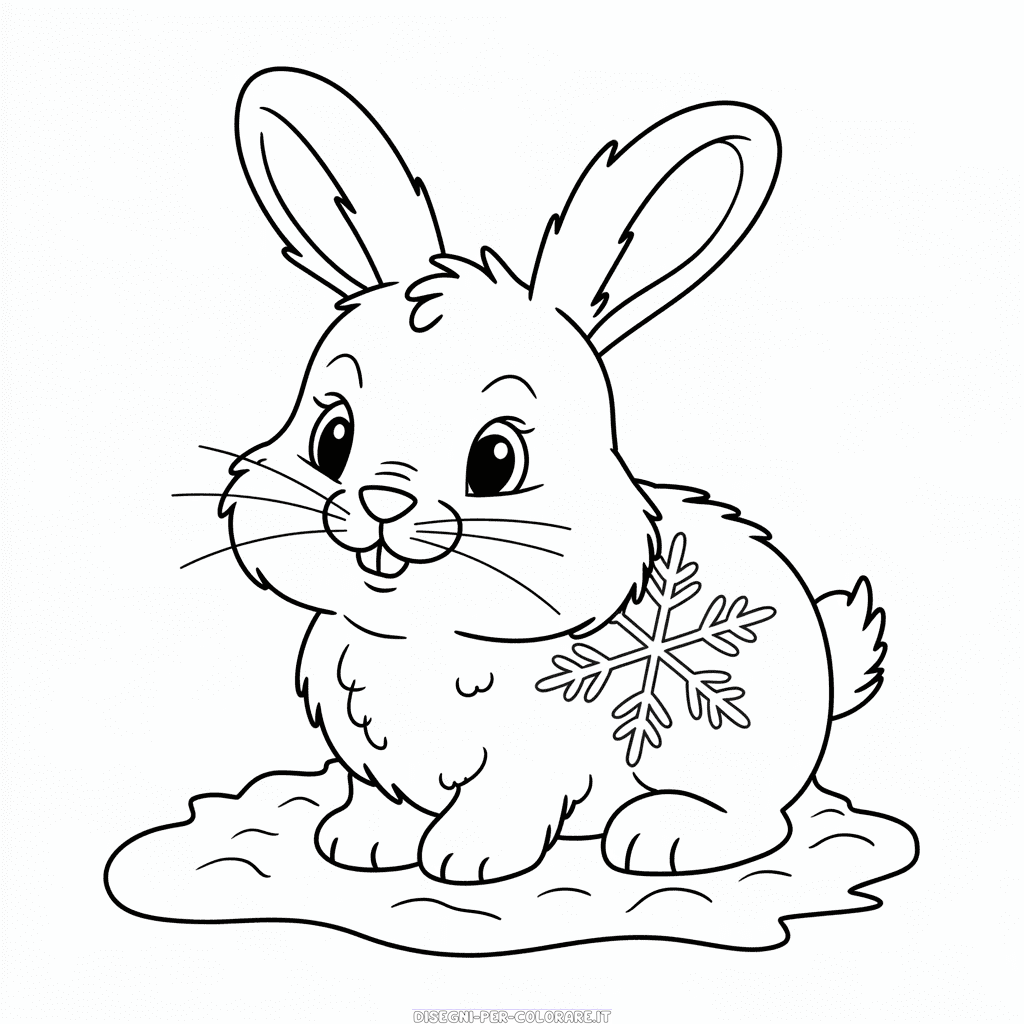 Disegno di Coniglio Bianco da Colorare