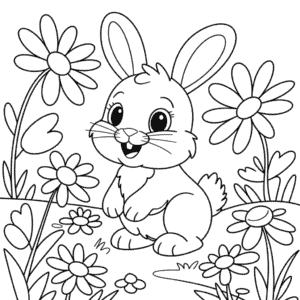 Disegno di Coniglio Dettagliato da Colorare