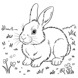 Disegno di Coniglio Realistico da Colorare