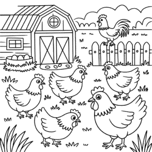 Disegno di Fattoria della Gallina da Colorare