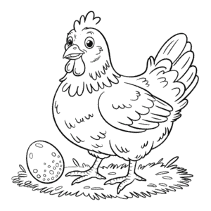 Disegno di Gallina Realistica da Colorare