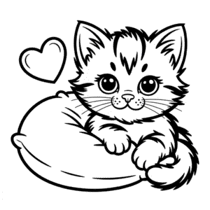 Disegno di Gatto Adorabile da Colorare
