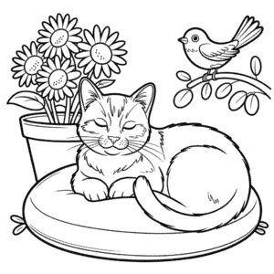 Disegno di Gatto Adulto da Colorare
