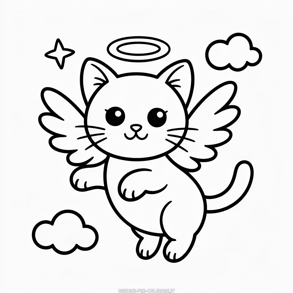 Disegno di Gatto Angelo da Colorare