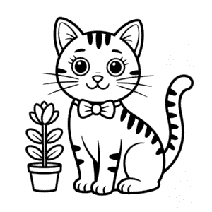 Disegno di Gatto Animale da Colorare