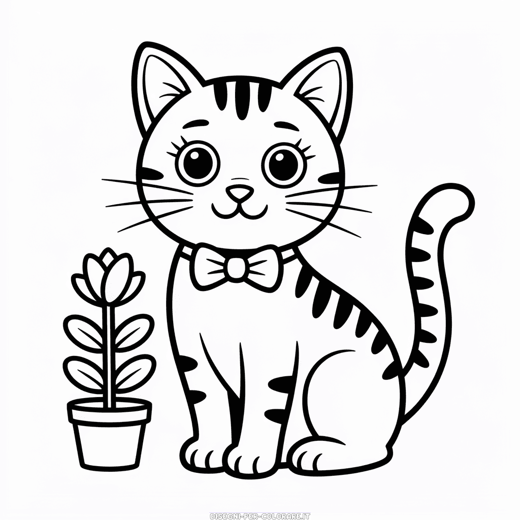 Disegno di Gatto Animale da Colorare