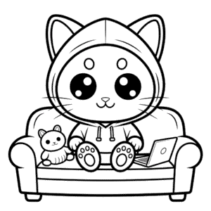 Disegno di Gatto Aphmau da Colorare