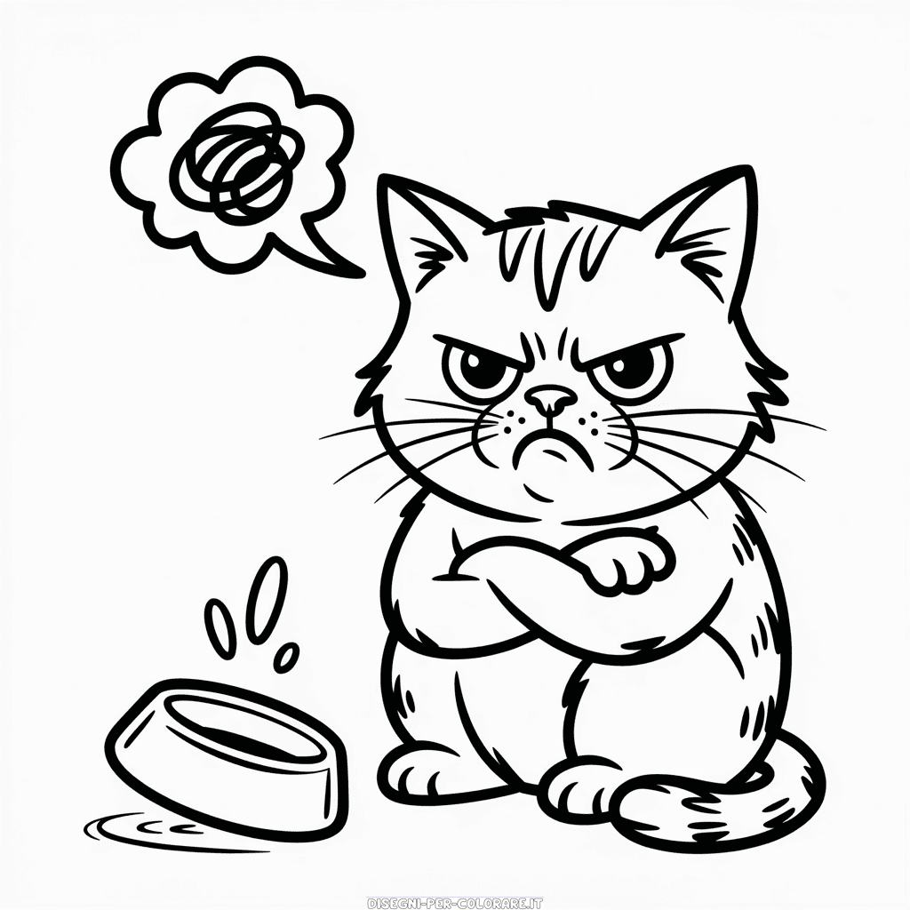 Disegno di Gatto Arrabbiato da Colorare
