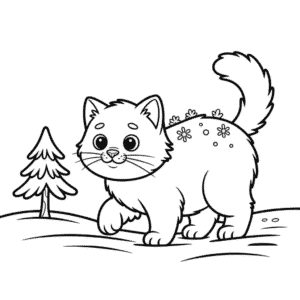Disegno di Gatto Artico da Colorare