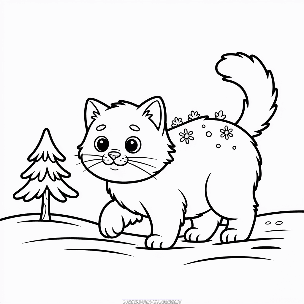 Disegno di Gatto Artico da Colorare