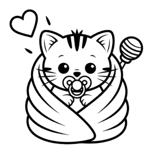 Disegno di Gatto Bambino da Colorare