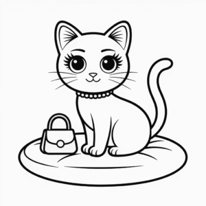Disegno di Gatto Barbie da Colorare