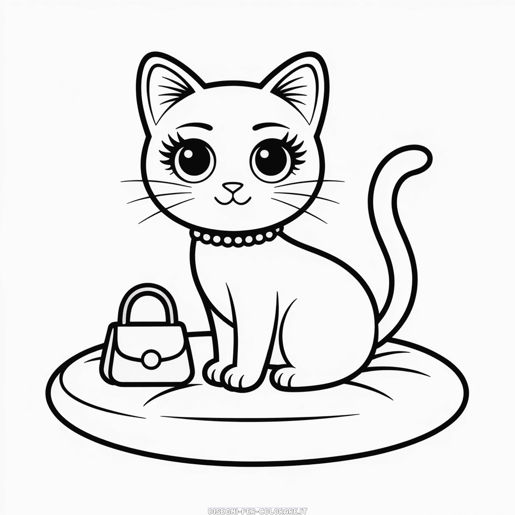 Disegno di Gatto Barbie da Colorare